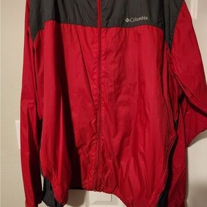 Columbia Men's Red and Black Windbreaker